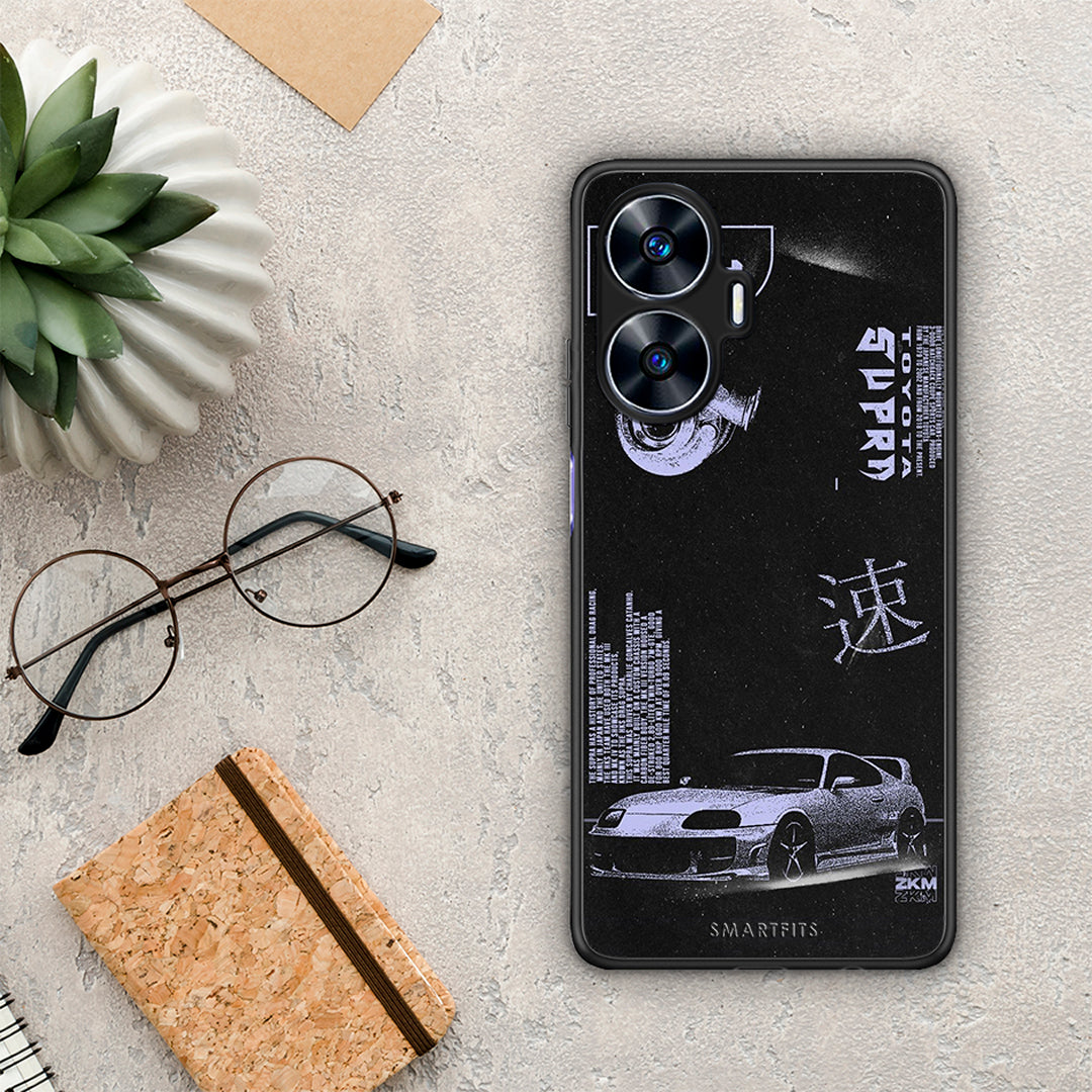 Θήκη Realme C55 Dual Tokyo Drift από τη Smartfits με σχέδιο στο πίσω μέρος και μαύρο περίβλημα | Realme C55 Dual Tokyo Drift Case with Colorful Back and Black Bezels
