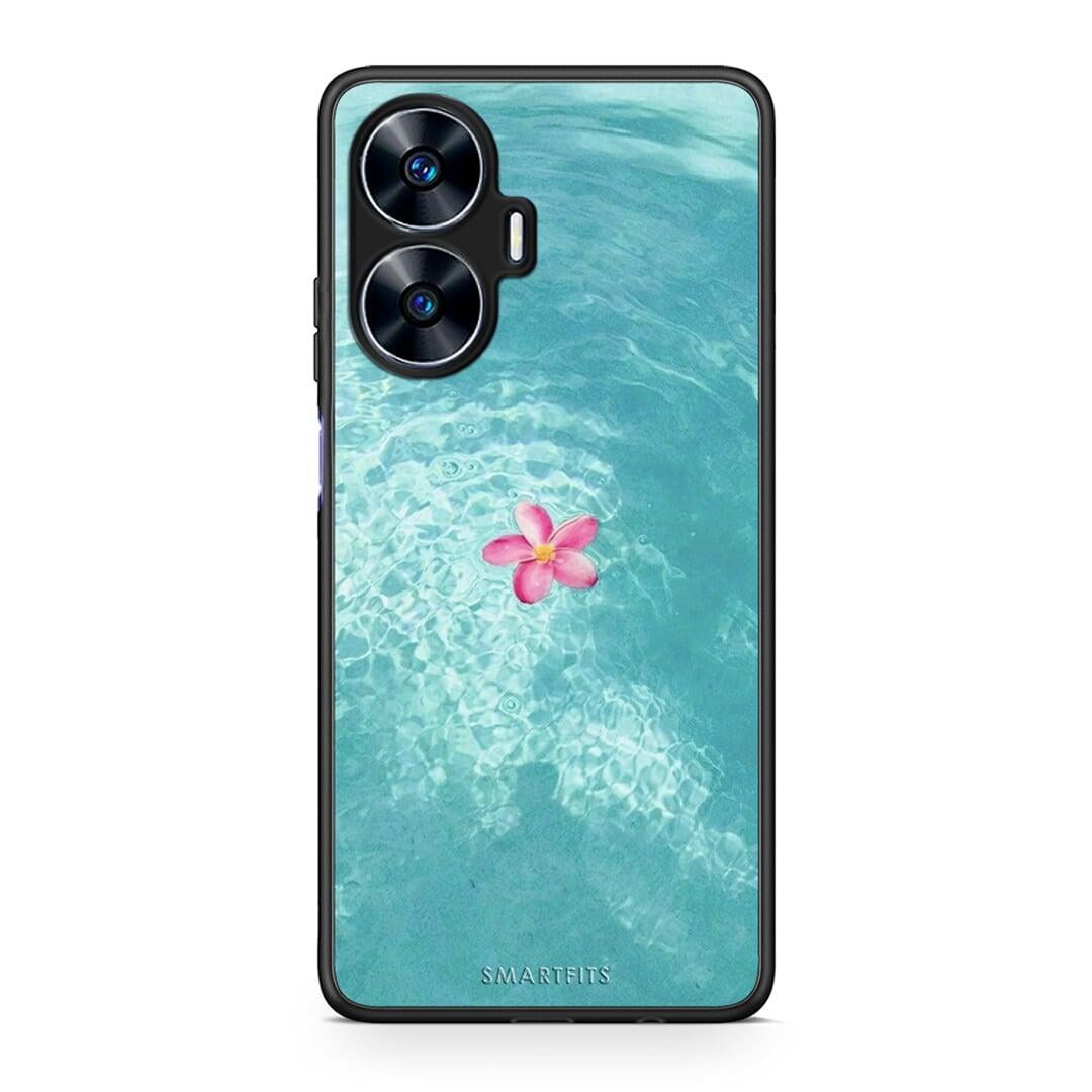 Θήκη Realme C55 Dual Water Flower από τη Smartfits με σχέδιο στο πίσω μέρος και μαύρο περίβλημα | Realme C55 Dual Water Flower Case with Colorful Back and Black Bezels