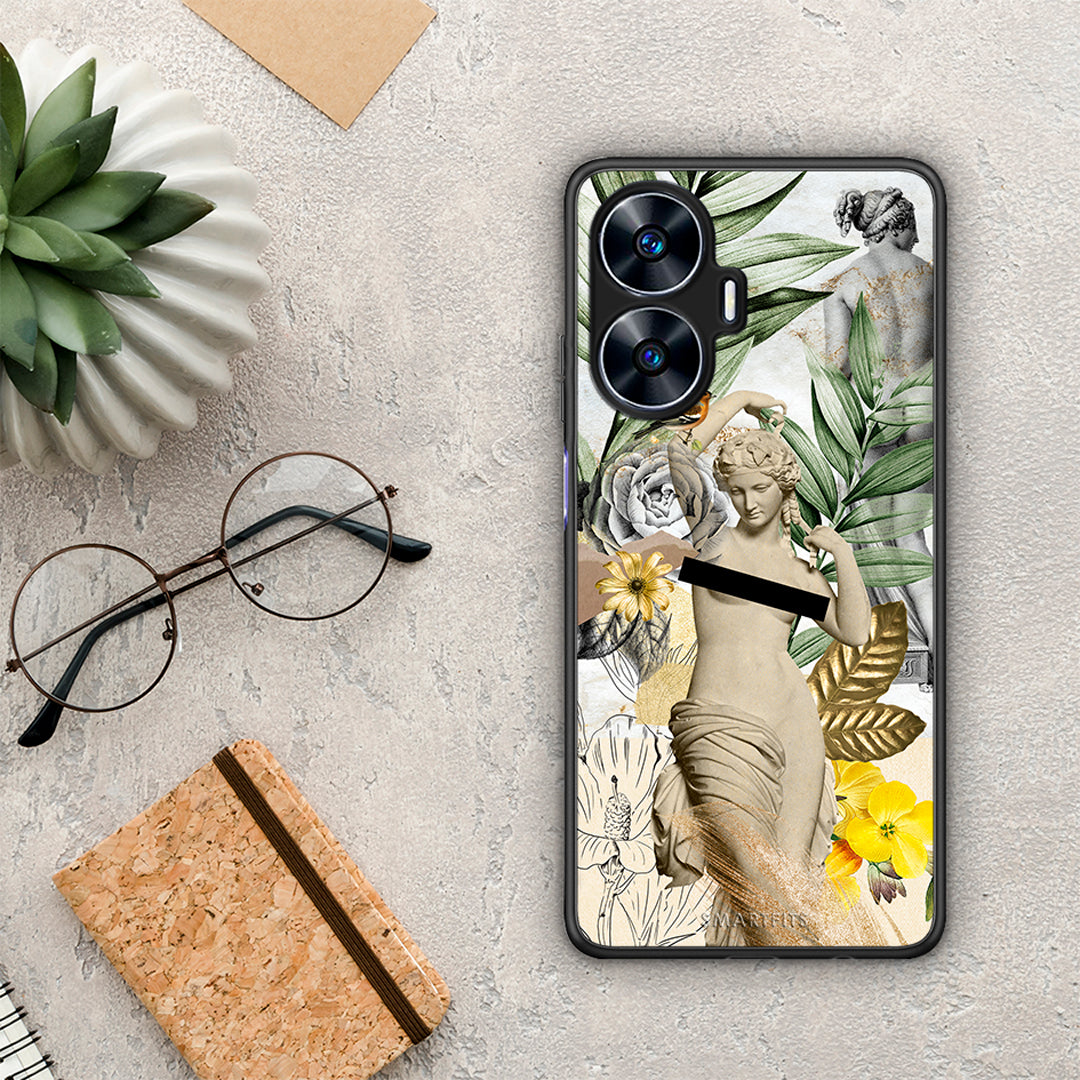 Θήκη Realme C55 Dual Woman Statue από τη Smartfits με σχέδιο στο πίσω μέρος και μαύρο περίβλημα | Realme C55 Dual Woman Statue Case with Colorful Back and Black Bezels