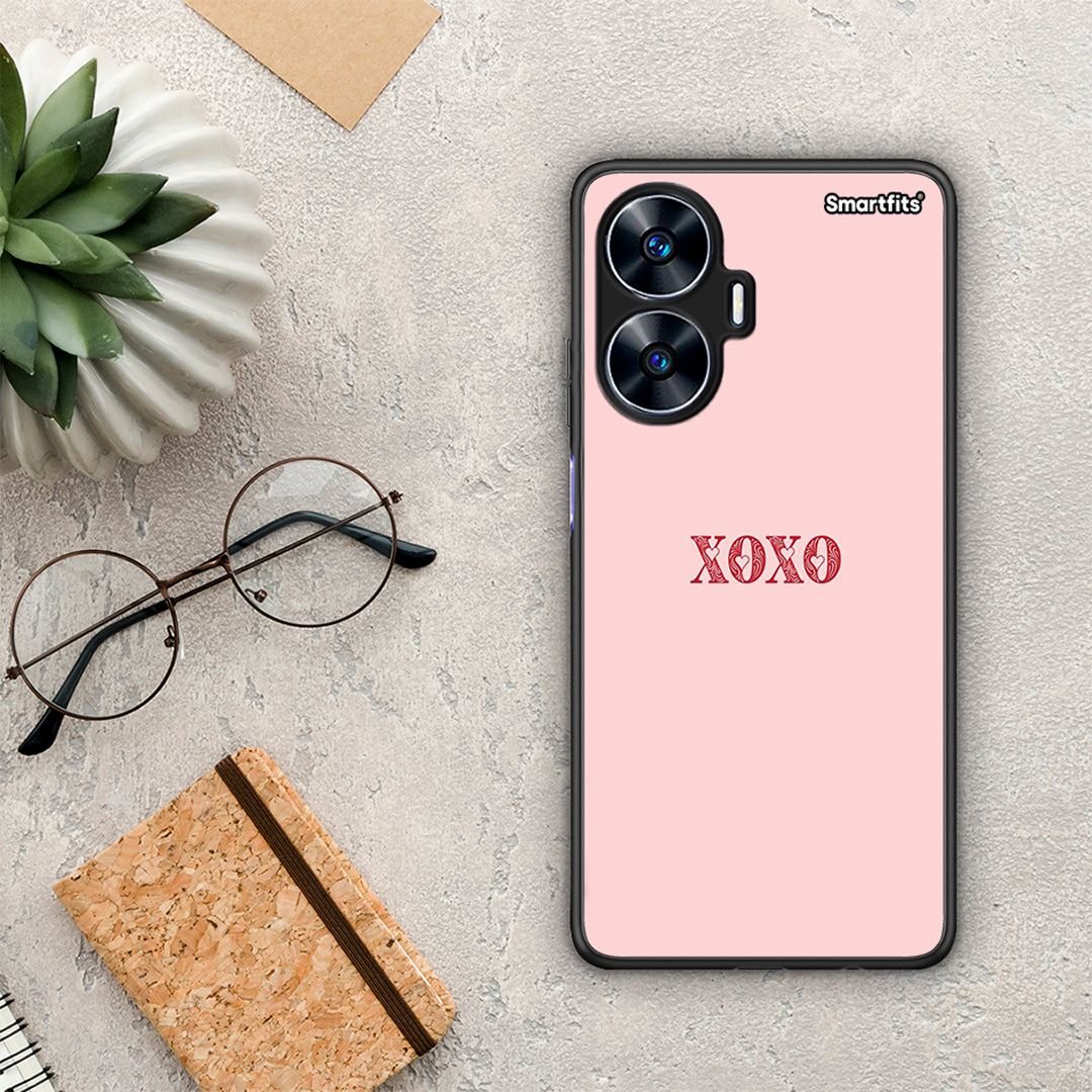 Θήκη Realme C55 Dual XOXO Love από τη Smartfits με σχέδιο στο πίσω μέρος και μαύρο περίβλημα | Realme C55 Dual XOXO Love Case with Colorful Back and Black Bezels