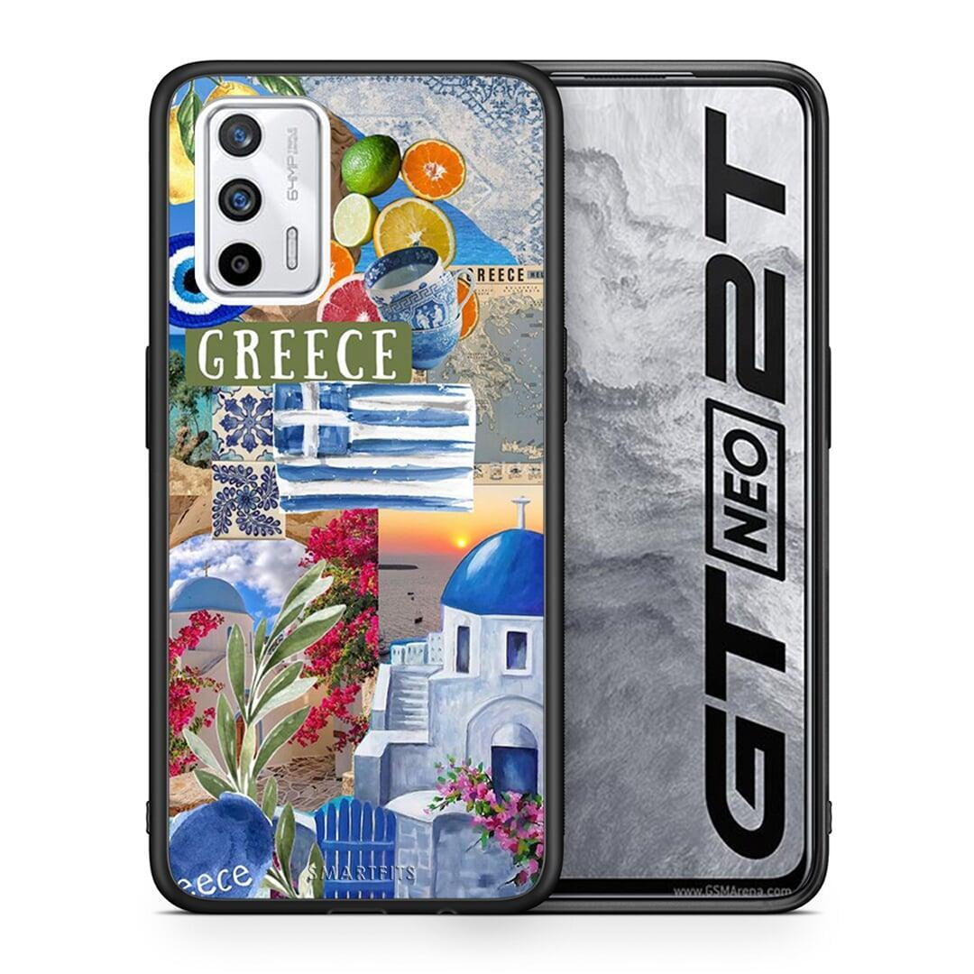 Θήκη Realme GT All Greek από τη Smartfits με σχέδιο στο πίσω μέρος και μαύρο περίβλημα | Realme GT All Greek case with colorful back and black bezels