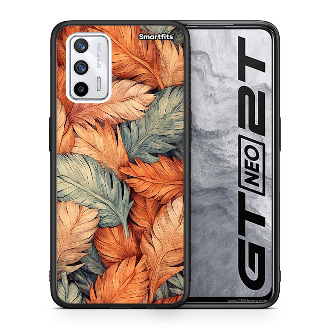 Θήκη Realme GT Autumn Leaves από τη Smartfits με σχέδιο στο πίσω μέρος και μαύρο περίβλημα | Realme GT Autumn Leaves case with colorful back and black bezels