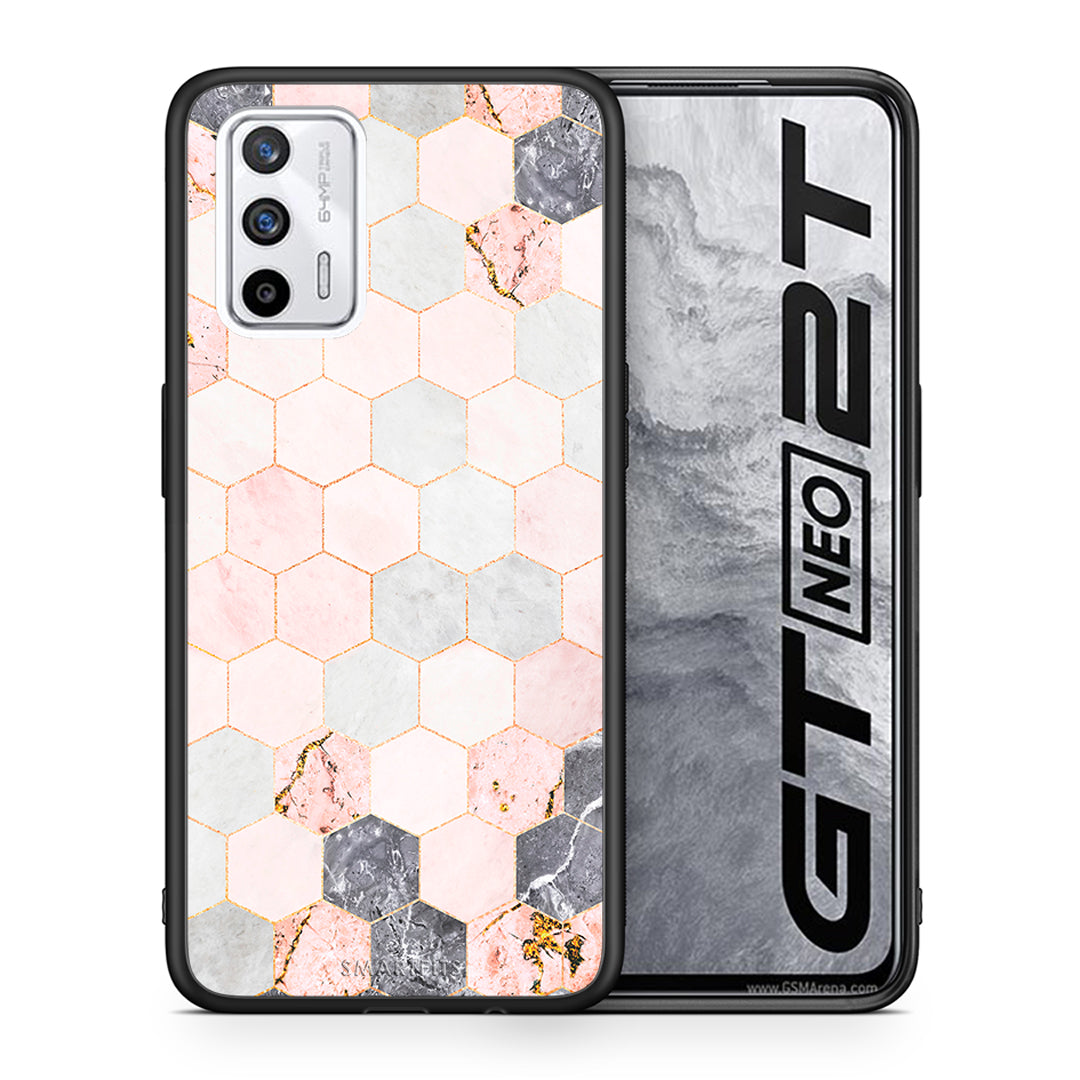 Marble Hexagon Pink - Realme GT case