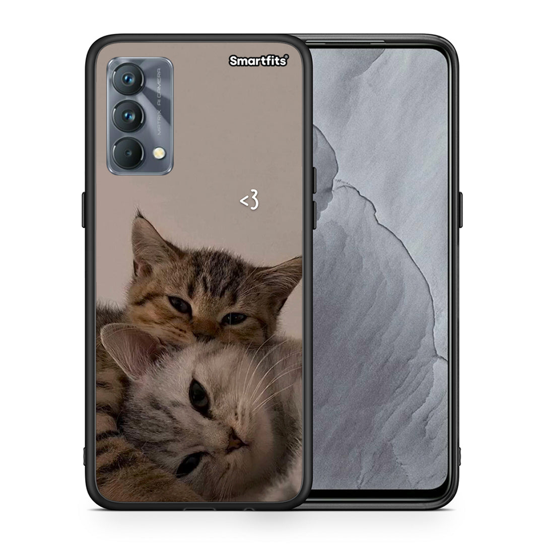 Θήκη Realme GT Master Cats In Love από τη Smartfits με σχέδιο στο πίσω μέρος και μαύρο περίβλημα | Realme GT Master Cats In Love case with colorful back and black bezels