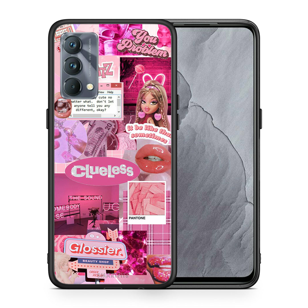 Θήκη Αγίου Βαλεντίνου Realme GT Master Pink Love από τη Smartfits με σχέδιο στο πίσω μέρος και μαύρο περίβλημα | Realme GT Master Pink Love case with colorful back and black bezels