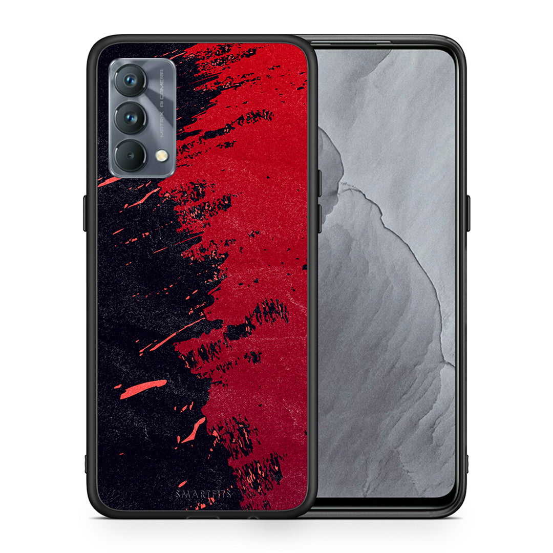 Θήκη Αγίου Βαλεντίνου Realme GT Master Red Paint από τη Smartfits με σχέδιο στο πίσω μέρος και μαύρο περίβλημα | Realme GT Master Red Paint case with colorful back and black bezels