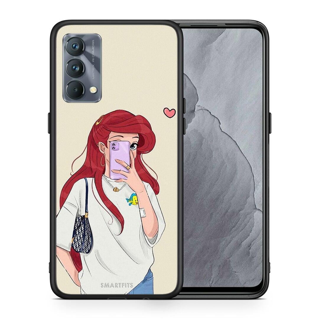 Θήκη Realme GT Master Walking Mermaid από τη Smartfits με σχέδιο στο πίσω μέρος και μαύρο περίβλημα | Realme GT Master Walking Mermaid case with colorful back and black bezels