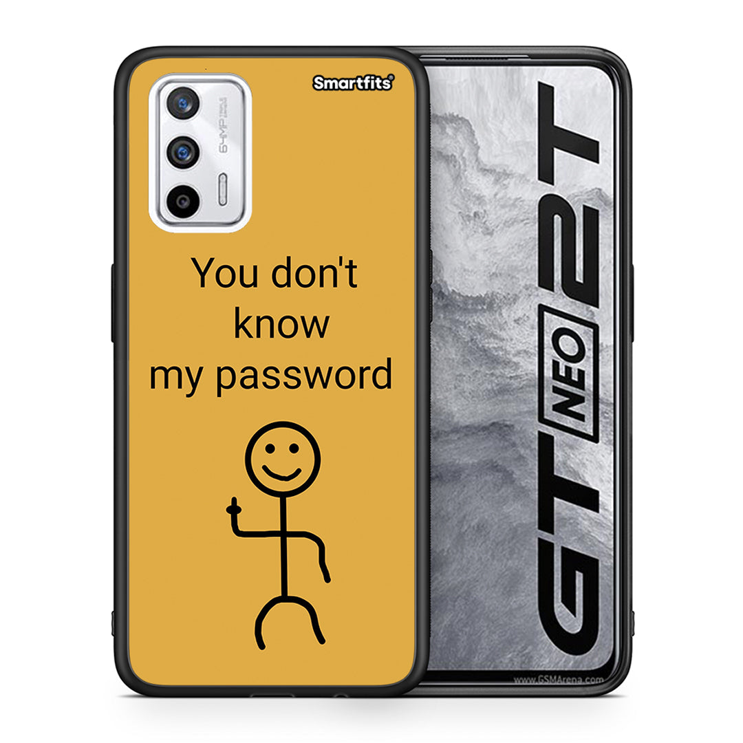 Θήκη Realme GT My Password από τη Smartfits με σχέδιο στο πίσω μέρος και μαύρο περίβλημα | Realme GT My Password case with colorful back and black bezels