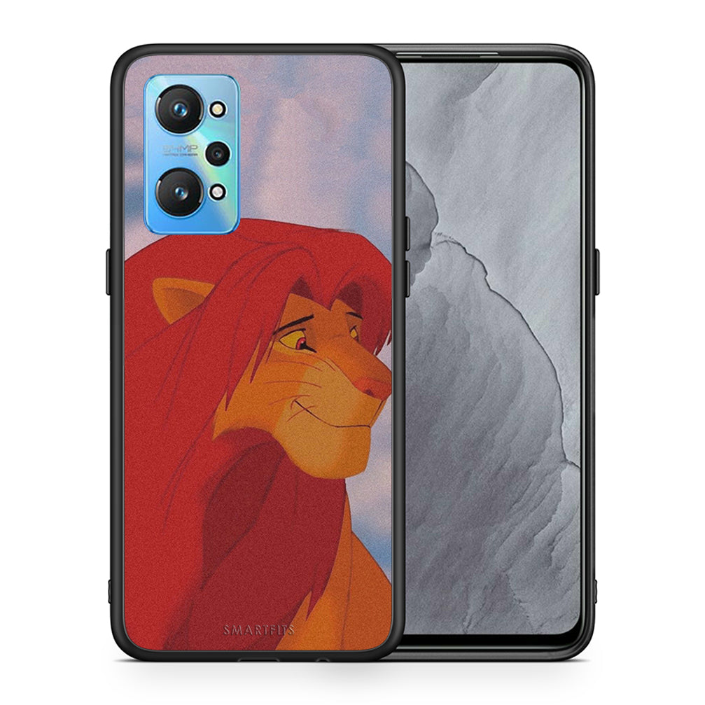 Θήκη Αγίου Βαλεντίνου Realme GT Neo 2 Lion Love 1 από τη Smartfits με σχέδιο στο πίσω μέρος και μαύρο περίβλημα | Realme GT Neo 2 Lion Love 1 case with colorful back and black bezels