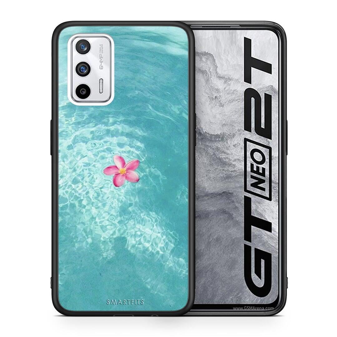 Θήκη Realme GT Water Flower από τη Smartfits με σχέδιο στο πίσω μέρος και μαύρο περίβλημα | Realme GT Water Flower case with colorful back and black bezels