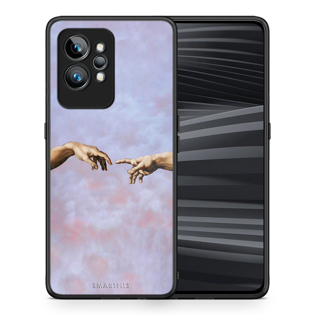 Θήκη Realme GT2 Pro Adam Hand από τη Smartfits με σχέδιο στο πίσω μέρος και μαύρο περίβλημα | Realme GT2 Pro Adam Hand Case with Colorful Back and Black Bezels