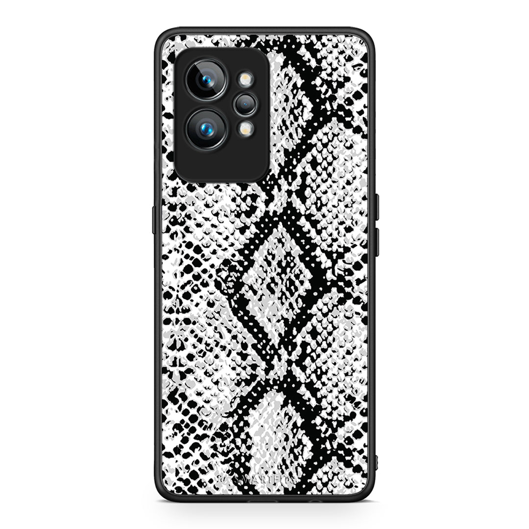 Θήκη Realme GT2 Pro Animal White Snake από τη Smartfits με σχέδιο στο πίσω μέρος και μαύρο περίβλημα | Realme GT2 Pro Animal White Snake Case with Colorful Back and Black Bezels