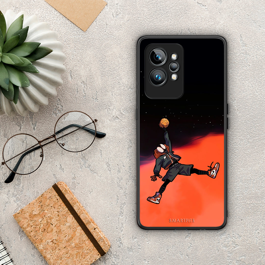 Θήκη Realme GT2 Pro Basketball Hero από τη Smartfits με σχέδιο στο πίσω μέρος και μαύρο περίβλημα | Realme GT2 Pro Basketball Hero Case with Colorful Back and Black Bezels