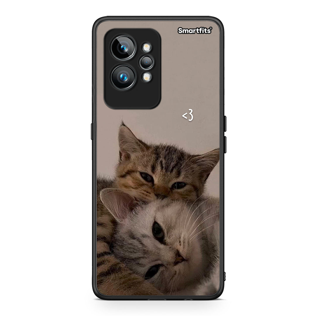 Θήκη Realme GT2 Pro Cats In Love από τη Smartfits με σχέδιο στο πίσω μέρος και μαύρο περίβλημα | Realme GT2 Pro Cats In Love Case with Colorful Back and Black Bezels