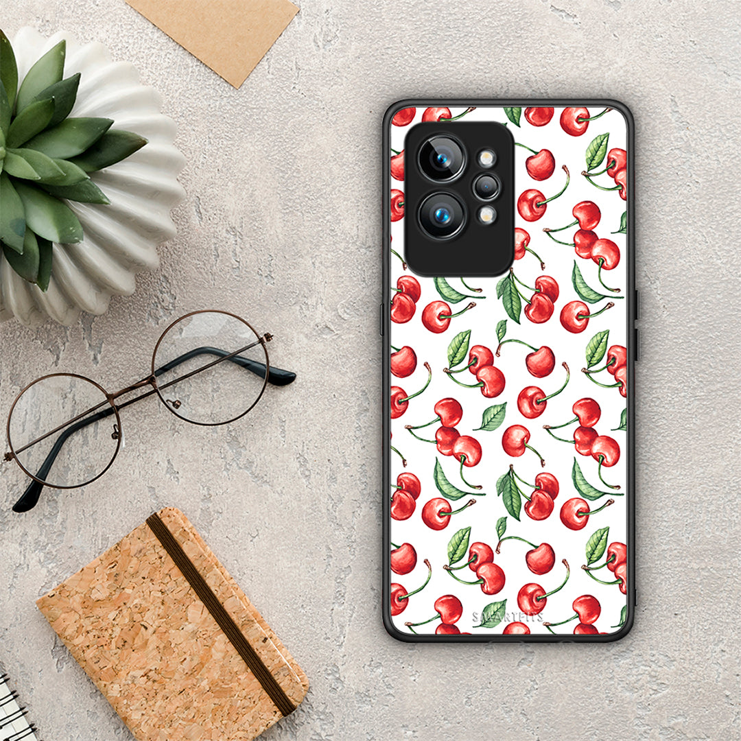 Θήκη Realme GT2 Pro Cherry Summer από τη Smartfits με σχέδιο στο πίσω μέρος και μαύρο περίβλημα | Realme GT2 Pro Cherry Summer Case with Colorful Back and Black Bezels