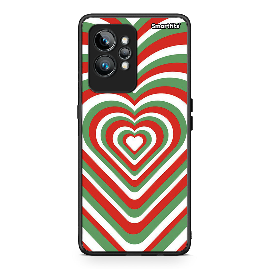 Θήκη Realme GT2 Pro Christmas Hearts από τη Smartfits με σχέδιο στο πίσω μέρος και μαύρο περίβλημα | Realme GT2 Pro Christmas Hearts Case with Colorful Back and Black Bezels