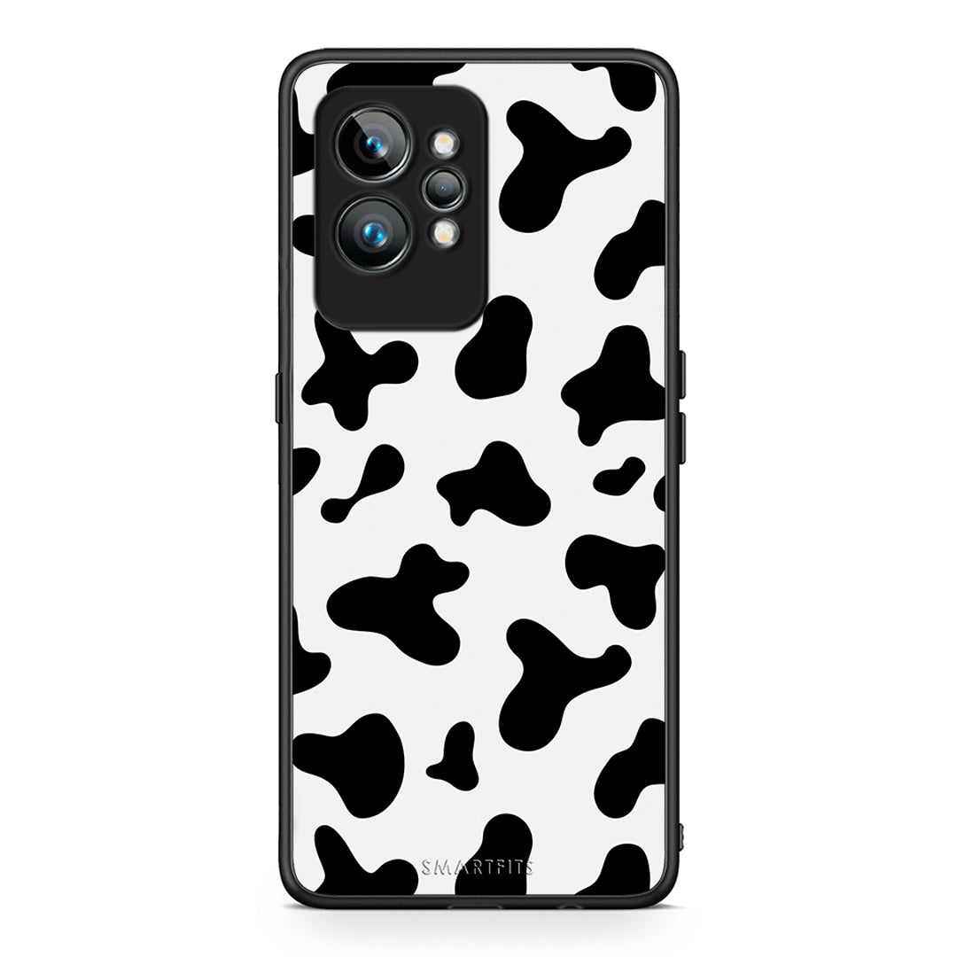 Θήκη Realme GT2 Pro Cow Print από τη Smartfits με σχέδιο στο πίσω μέρος και μαύρο περίβλημα | Realme GT2 Pro Cow Print Case with Colorful Back and Black Bezels