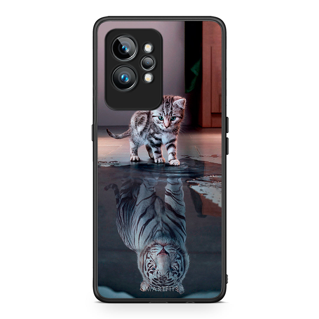 Θήκη Realme GT2 Pro Cute Tiger από τη Smartfits με σχέδιο στο πίσω μέρος και μαύρο περίβλημα | Realme GT2 Pro Cute Tiger Case with Colorful Back and Black Bezels