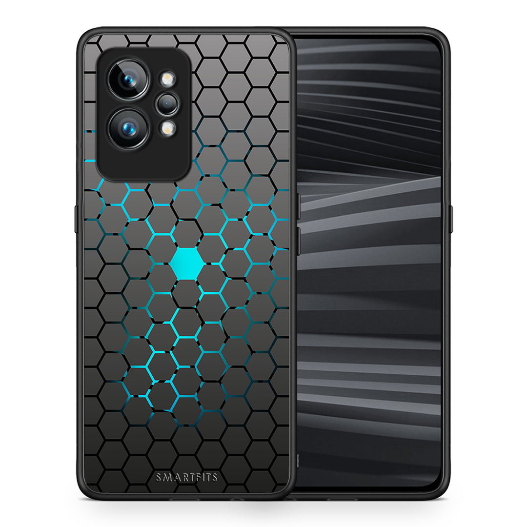 Θήκη Realme GT2 Pro Geometric Hexagonal από τη Smartfits με σχέδιο στο πίσω μέρος και μαύρο περίβλημα | Realme GT2 Pro Geometric Hexagonal Case with Colorful Back and Black Bezels