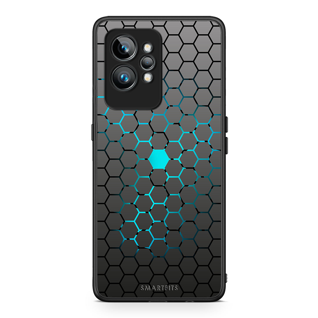 Θήκη Realme GT2 Pro Geometric Hexagonal από τη Smartfits με σχέδιο στο πίσω μέρος και μαύρο περίβλημα | Realme GT2 Pro Geometric Hexagonal Case with Colorful Back and Black Bezels