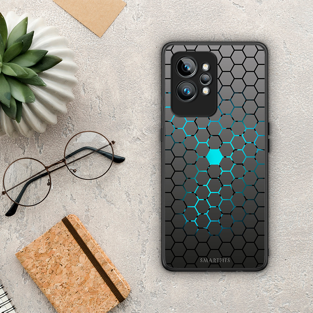 Θήκη Realme GT2 Pro Geometric Hexagonal από τη Smartfits με σχέδιο στο πίσω μέρος και μαύρο περίβλημα | Realme GT2 Pro Geometric Hexagonal Case with Colorful Back and Black Bezels