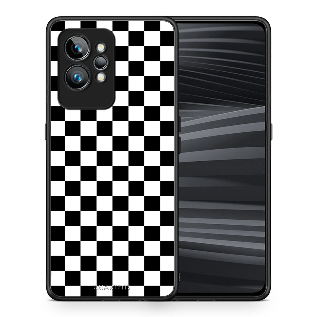 Θήκη Realme GT2 Pro Geometric Squares από τη Smartfits με σχέδιο στο πίσω μέρος και μαύρο περίβλημα | Realme GT2 Pro Geometric Squares Case with Colorful Back and Black Bezels