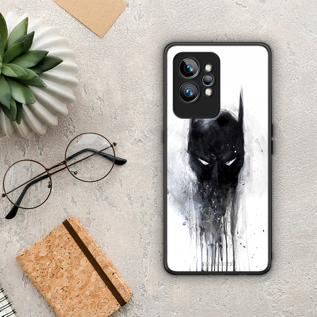 Θήκη Realme GT2 Pro Hero Paint Bat από τη Smartfits με σχέδιο στο πίσω μέρος και μαύρο περίβλημα | Realme GT2 Pro Hero Paint Bat Case with Colorful Back and Black Bezels