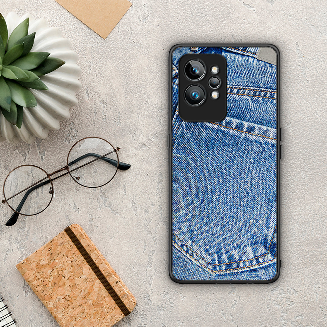 Θήκη Realme GT2 Pro Jeans Pocket από τη Smartfits με σχέδιο στο πίσω μέρος και μαύρο περίβλημα | Realme GT2 Pro Jeans Pocket Case with Colorful Back and Black Bezels