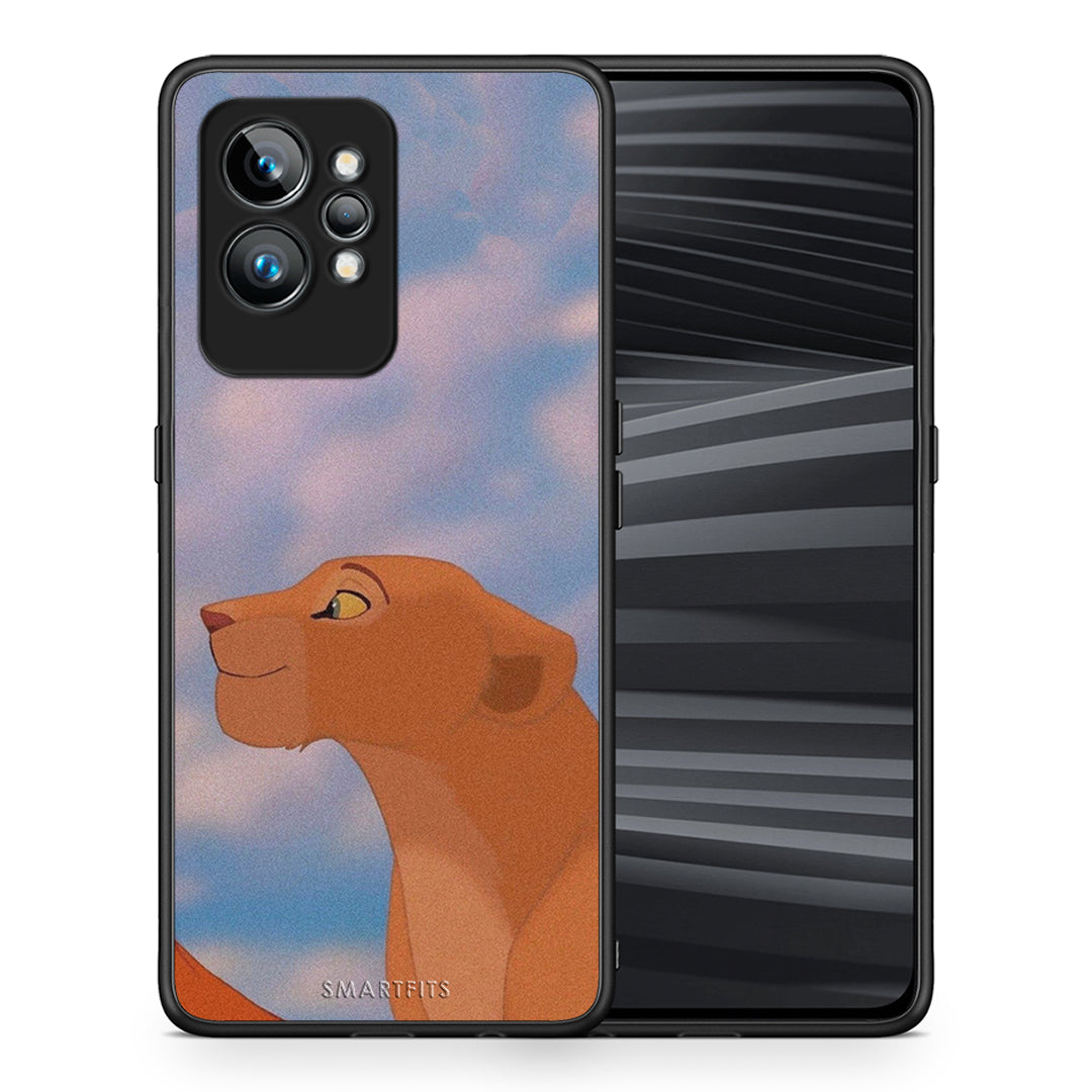 Θήκη Realme GT2 Pro Lion Love 2 από τη Smartfits με σχέδιο στο πίσω μέρος και μαύρο περίβλημα | Realme GT2 Pro Lion Love 2 Case with Colorful Back and Black Bezels