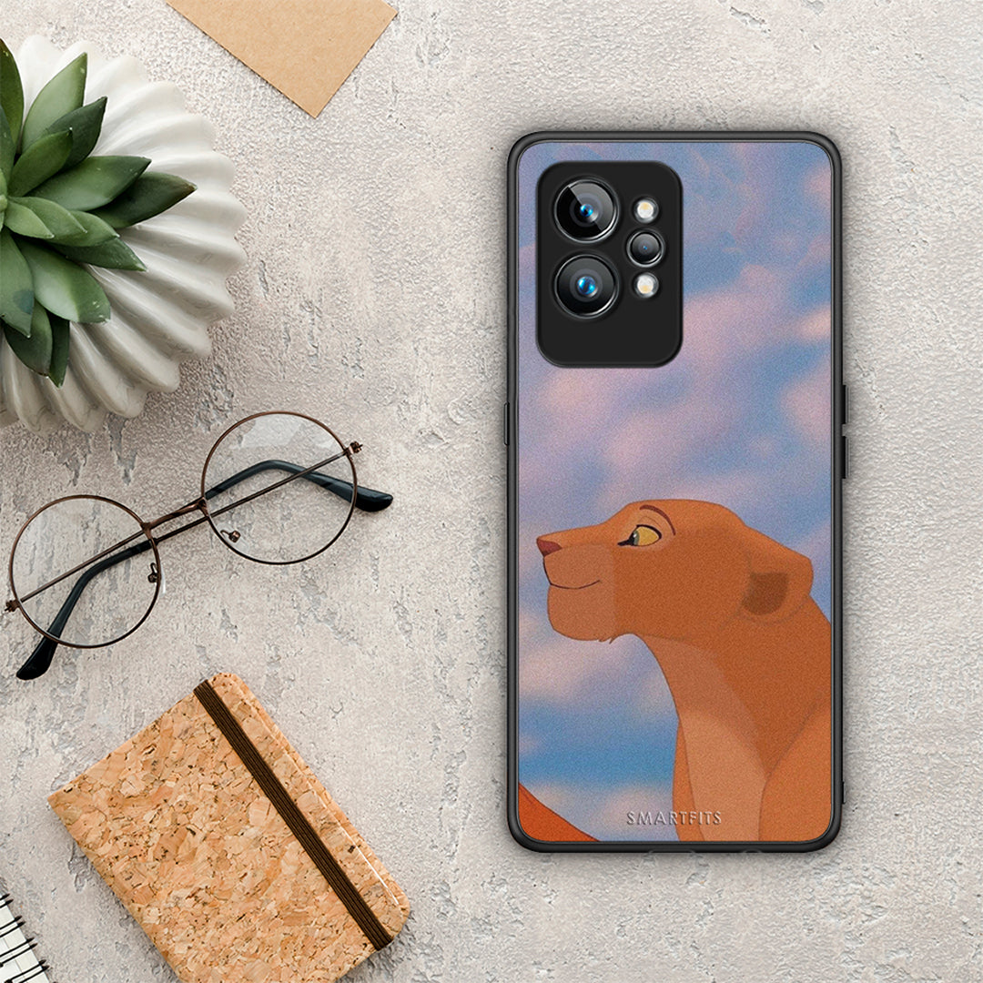 Θήκη Realme GT2 Pro Lion Love 2 από τη Smartfits με σχέδιο στο πίσω μέρος και μαύρο περίβλημα | Realme GT2 Pro Lion Love 2 Case with Colorful Back and Black Bezels