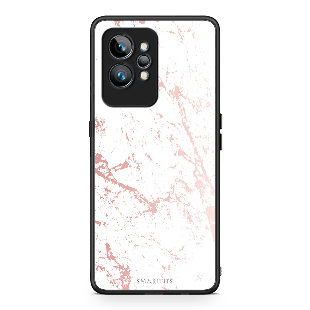 Θήκη Realme GT2 Pro Marble Pink Splash από τη Smartfits με σχέδιο στο πίσω μέρος και μαύρο περίβλημα | Realme GT2 Pro Marble Pink Splash Case with Colorful Back and Black Bezels