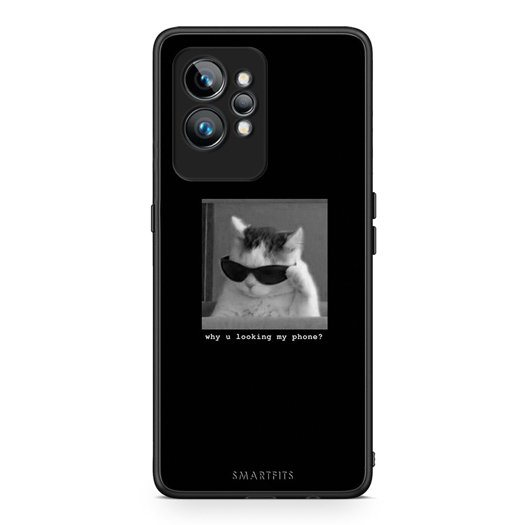 Θήκη Realme GT2 Pro Meme Cat από τη Smartfits με σχέδιο στο πίσω μέρος και μαύρο περίβλημα | Realme GT2 Pro Meme Cat Case with Colorful Back and Black Bezels