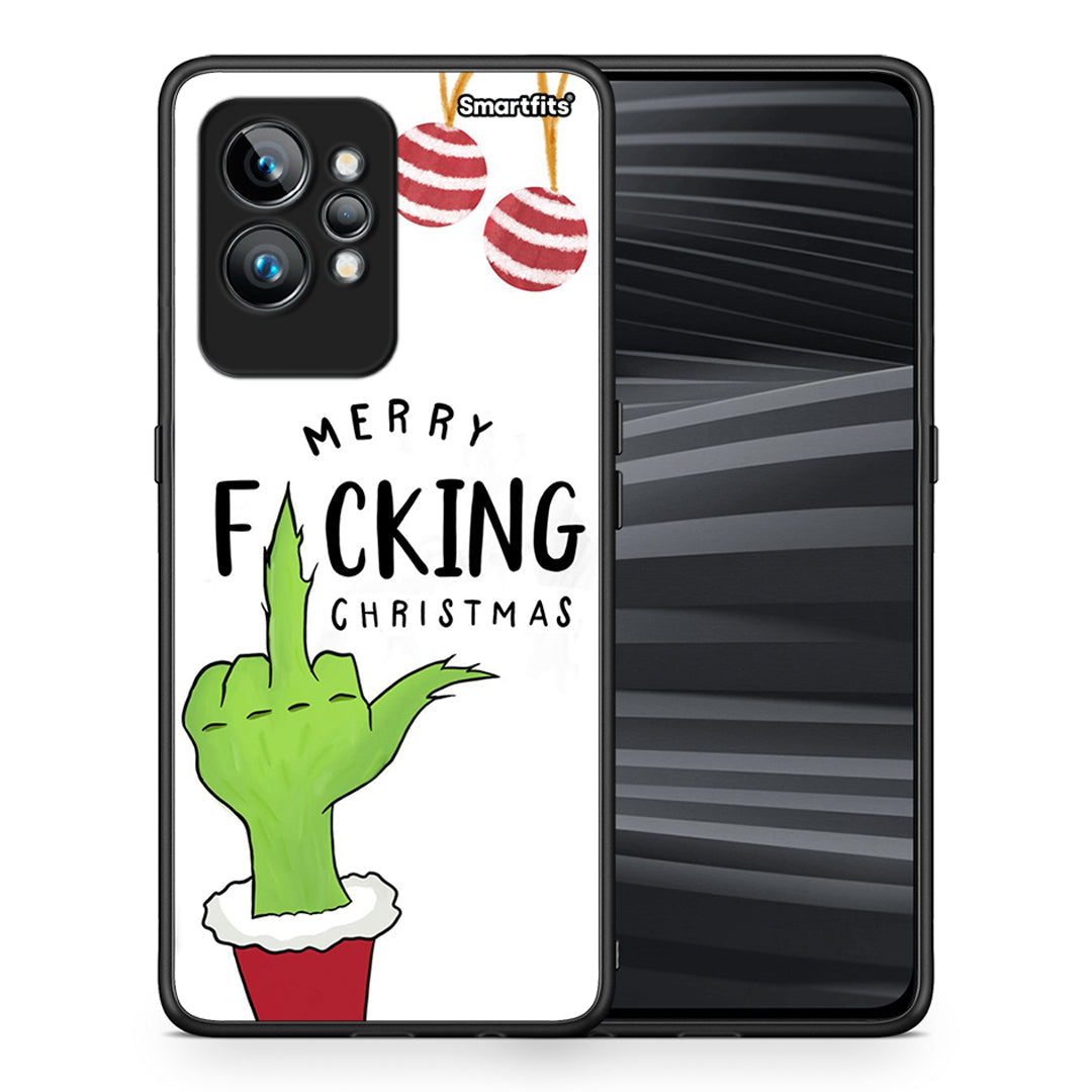 Θήκη Realme GT2 Pro Merry F Xmas από τη Smartfits με σχέδιο στο πίσω μέρος και μαύρο περίβλημα | Realme GT2 Pro Merry F Xmas Case with Colorful Back and Black Bezels