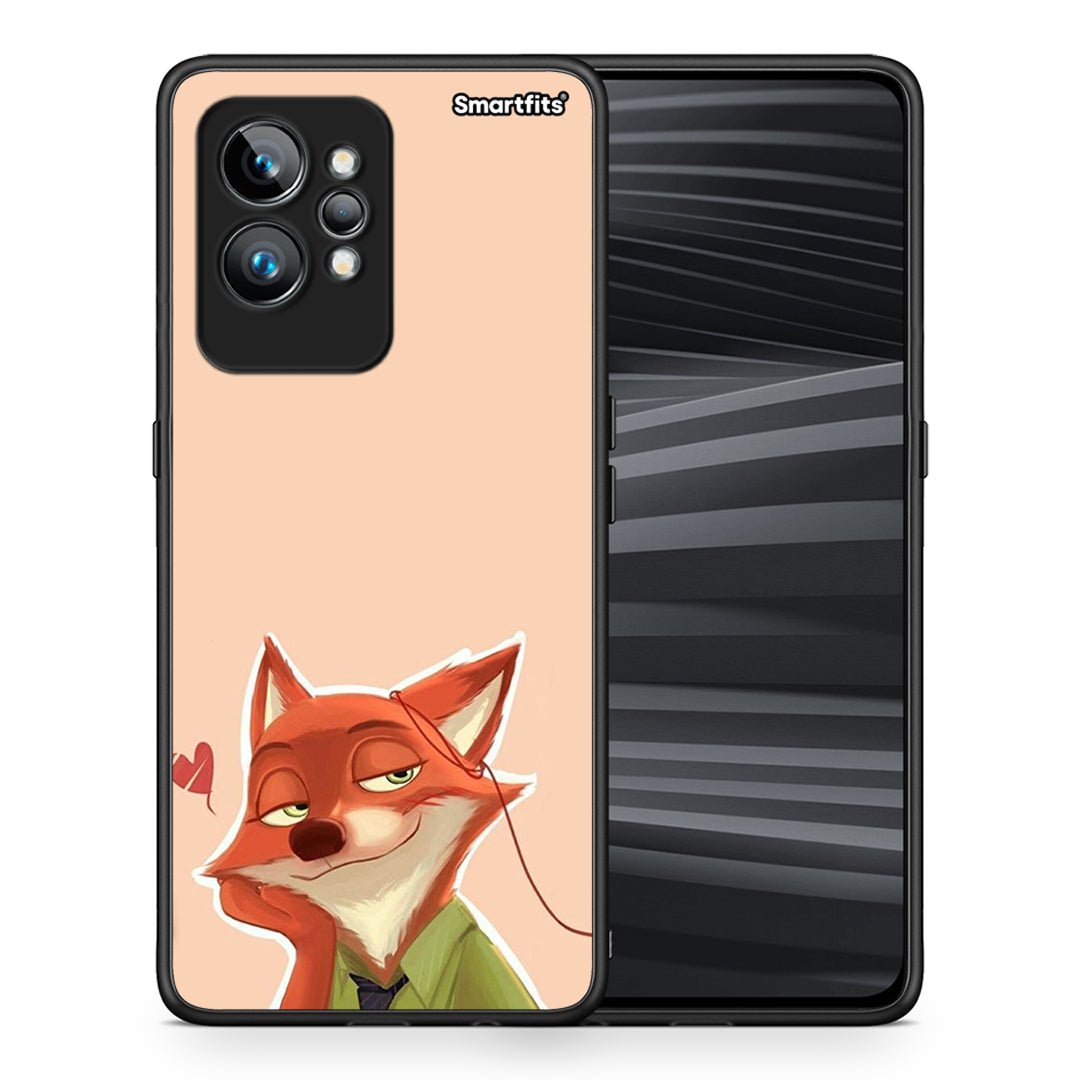 Θήκη Realme GT2 Pro Nick Wilde And Judy Hopps Love 1 από τη Smartfits με σχέδιο στο πίσω μέρος και μαύρο περίβλημα | Realme GT2 Pro Nick Wilde And Judy Hopps Love 1 Case with Colorful Back and Black Bezels