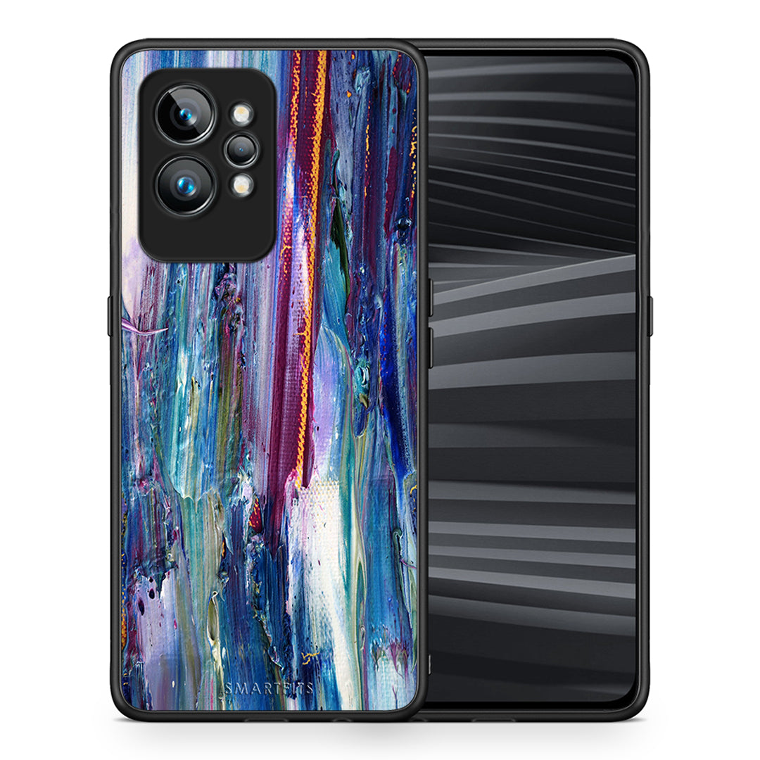 Θήκη Realme GT2 Pro Paint Winter από τη Smartfits με σχέδιο στο πίσω μέρος και μαύρο περίβλημα | Realme GT2 Pro Paint Winter Case with Colorful Back and Black Bezels