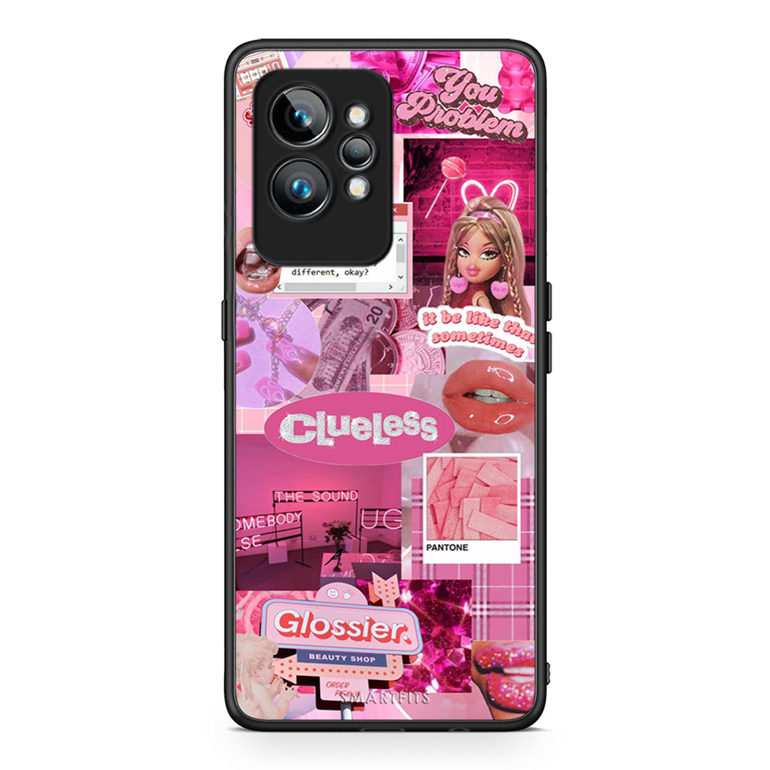Θήκη Realme GT2 Pro Pink Love από τη Smartfits με σχέδιο στο πίσω μέρος και μαύρο περίβλημα | Realme GT2 Pro Pink Love Case with Colorful Back and Black Bezels
