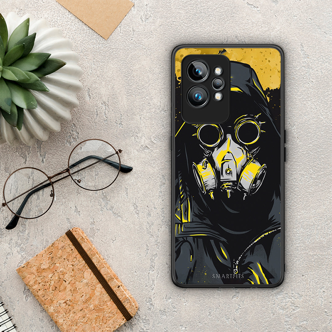 Θήκη Realme GT2 Pro PopArt Mask από τη Smartfits με σχέδιο στο πίσω μέρος και μαύρο περίβλημα | Realme GT2 Pro PopArt Mask Case with Colorful Back and Black Bezels