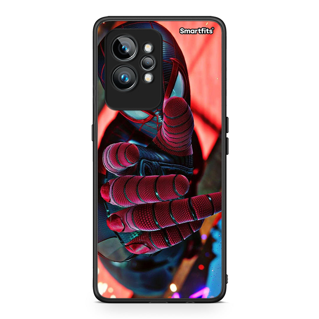 Θήκη Realme GT2 Pro Spider Hand από τη Smartfits με σχέδιο στο πίσω μέρος και μαύρο περίβλημα | Realme GT2 Pro Spider Hand Case with Colorful Back and Black Bezels