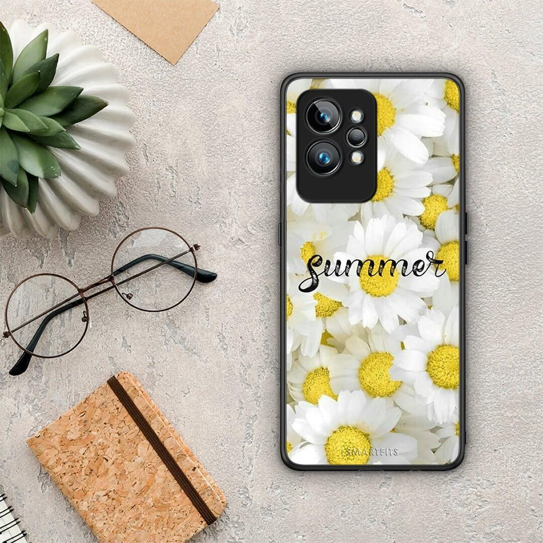 Θήκη Realme GT2 Pro Summer Daisies από τη Smartfits με σχέδιο στο πίσω μέρος και μαύρο περίβλημα | Realme GT2 Pro Summer Daisies Case with Colorful Back and Black Bezels