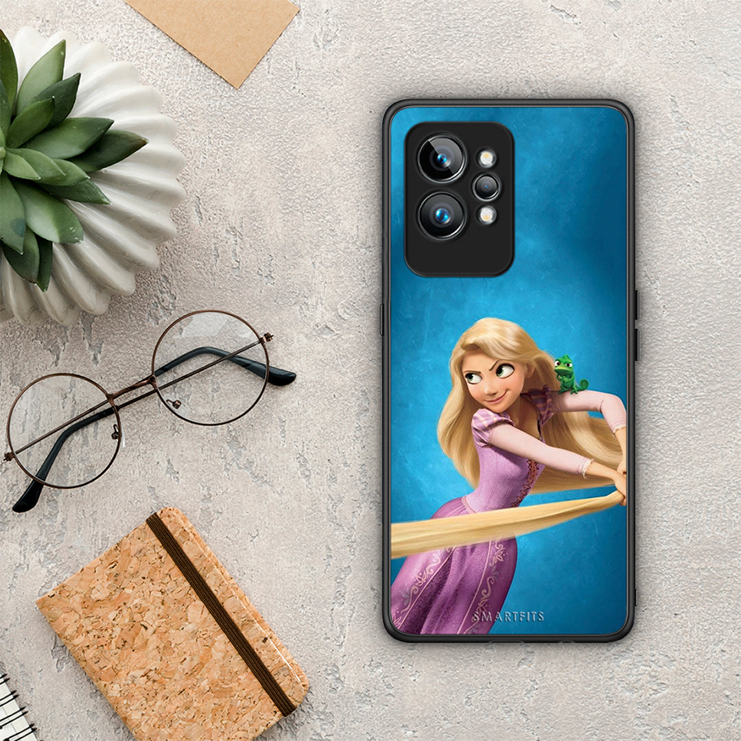 Θήκη Realme GT2 Pro Tangled 2 από τη Smartfits με σχέδιο στο πίσω μέρος και μαύρο περίβλημα | Realme GT2 Pro Tangled 2 Case with Colorful Back and Black Bezels