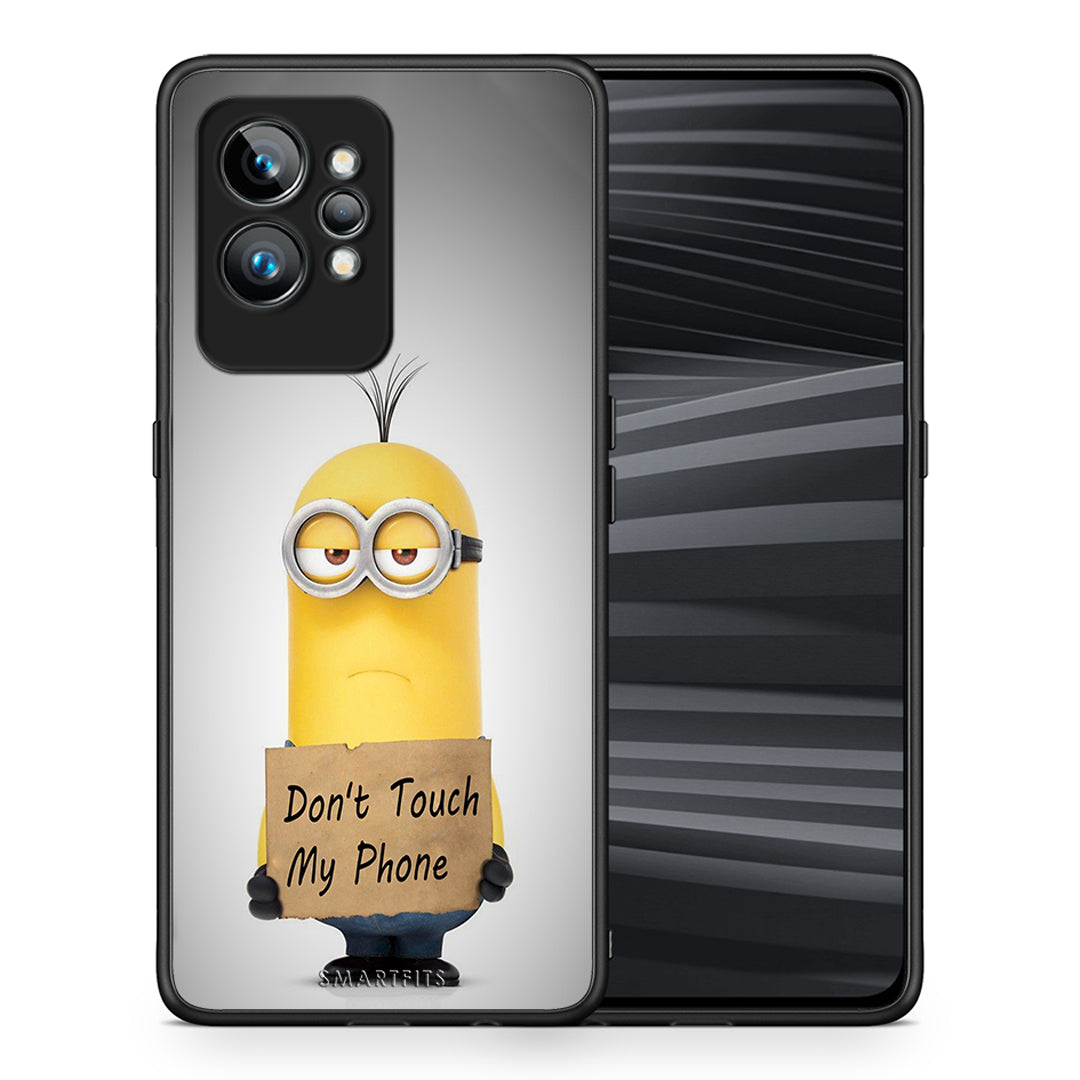 Θήκη Realme GT2 Pro Text Minion από τη Smartfits με σχέδιο στο πίσω μέρος και μαύρο περίβλημα | Realme GT2 Pro Text Minion Case with Colorful Back and Black Bezels