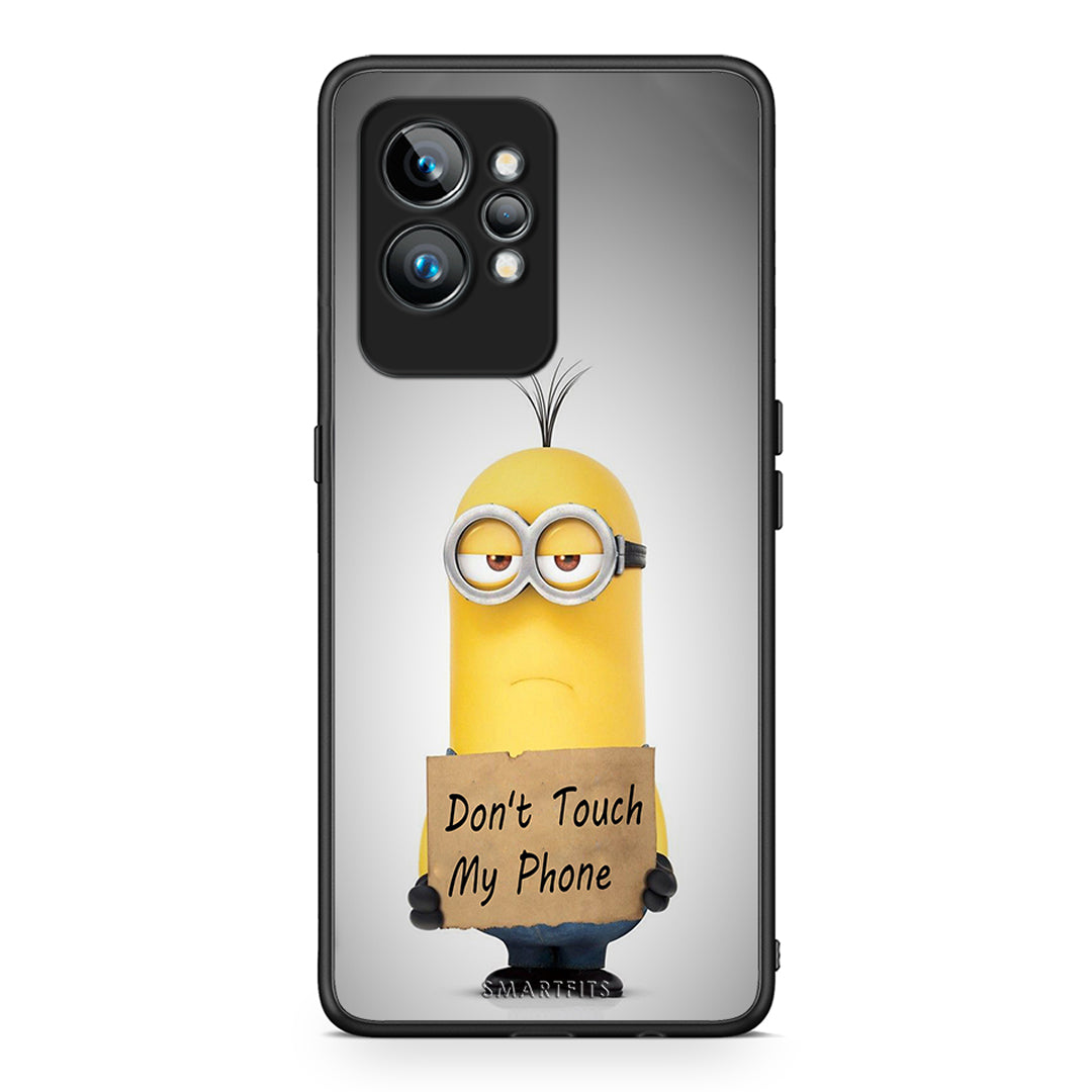 Θήκη Realme GT2 Pro Text Minion από τη Smartfits με σχέδιο στο πίσω μέρος και μαύρο περίβλημα | Realme GT2 Pro Text Minion Case with Colorful Back and Black Bezels