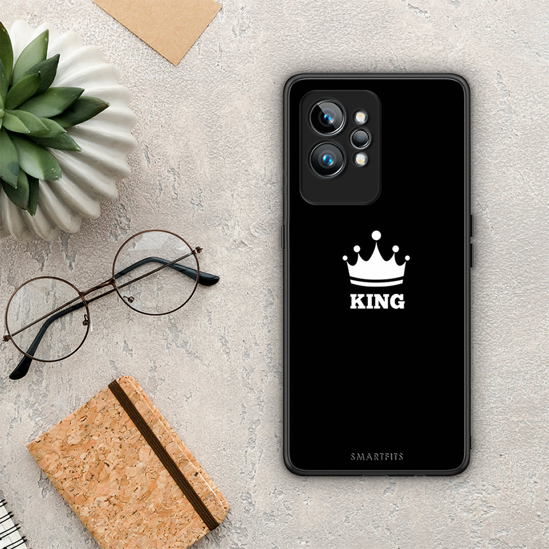 Θήκη Realme GT2 Pro Valentine King από τη Smartfits με σχέδιο στο πίσω μέρος και μαύρο περίβλημα | Realme GT2 Pro Valentine King Case with Colorful Back and Black Bezels