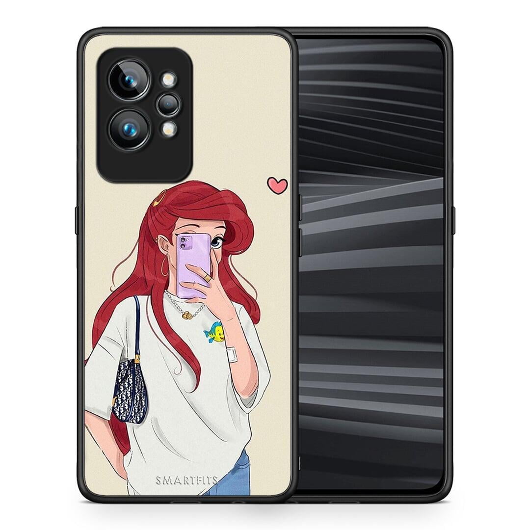 Θήκη Realme GT2 Pro Walking Mermaid από τη Smartfits με σχέδιο στο πίσω μέρος και μαύρο περίβλημα | Realme GT2 Pro Walking Mermaid Case with Colorful Back and Black Bezels