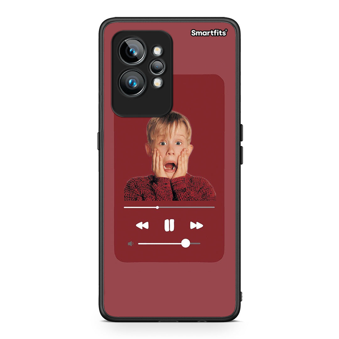 Θήκη Realme GT2 Pro Xmas Alone Music από τη Smartfits με σχέδιο στο πίσω μέρος και μαύρο περίβλημα | Realme GT2 Pro Xmas Alone Music Case with Colorful Back and Black Bezels