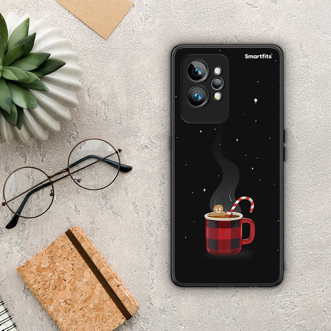 Θήκη Realme GT2 Pro Xmas Bathing από τη Smartfits με σχέδιο στο πίσω μέρος και μαύρο περίβλημα | Realme GT2 Pro Xmas Bathing Case with Colorful Back and Black Bezels