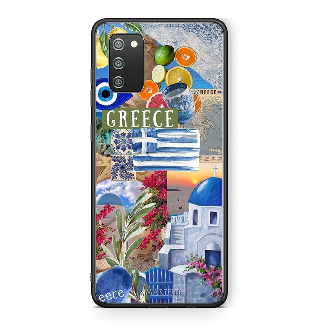 Samsung A02s All Greek Θήκη από τη Smartfits με σχέδιο στο πίσω μέρος και μαύρο περίβλημα | Smartphone case with colorful back and black bezels by Smartfits