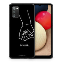 Thumbnail for Θήκη Αγίου Βαλεντίνου Samsung A02s Always & Forever 1 από τη Smartfits με σχέδιο στο πίσω μέρος και μαύρο περίβλημα | Samsung A02s Always & Forever 1 case with colorful back and black bezels