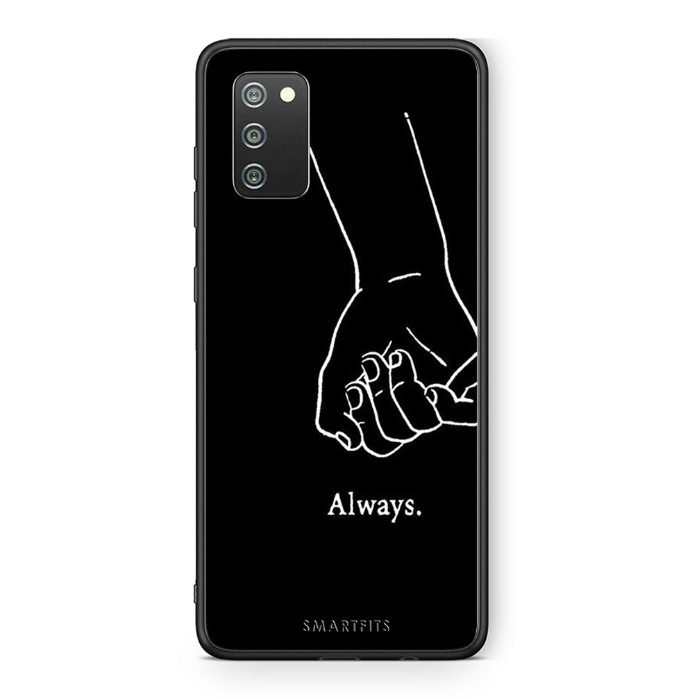 Samsung A02s Always & Forever 1 Θήκη Αγίου Βαλεντίνου από τη Smartfits με σχέδιο στο πίσω μέρος και μαύρο περίβλημα | Smartphone case with colorful back and black bezels by Smartfits