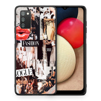 Thumbnail for Θήκη Αγίου Βαλεντίνου Samsung A02s Collage Fashion από τη Smartfits με σχέδιο στο πίσω μέρος και μαύρο περίβλημα | Samsung A02s Collage Fashion case with colorful back and black bezels